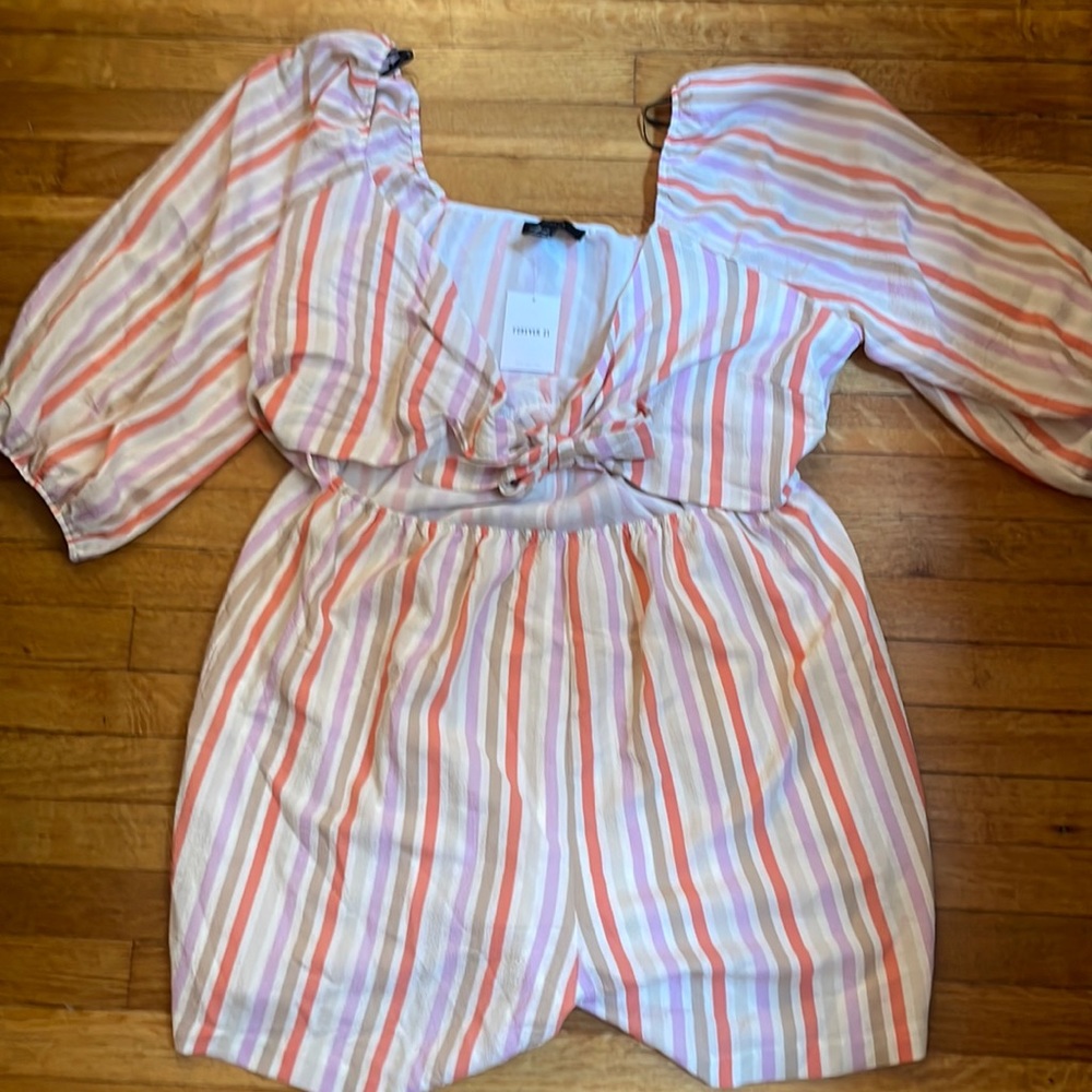 Striped Cutout Romper